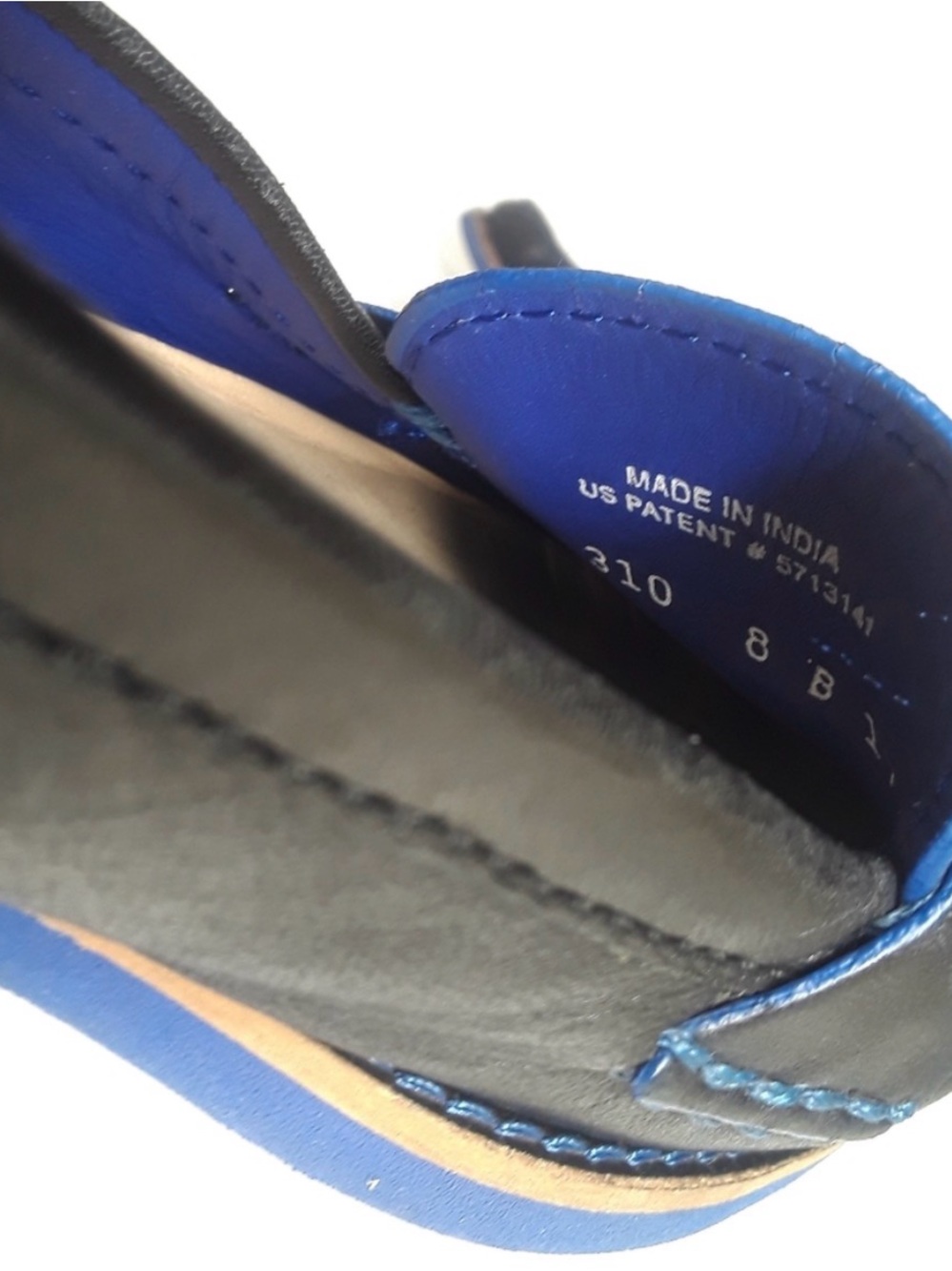 Cole Haan Black Leather Penny Loafers with Navy Trim - Picture 8 of 8